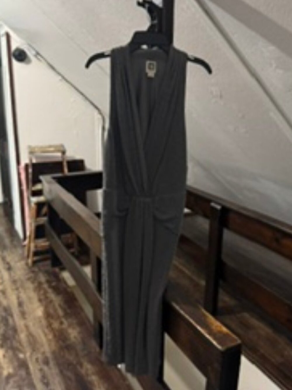 Anne Klein Metallic Charcoal Grey Sheath Dress | Size 8